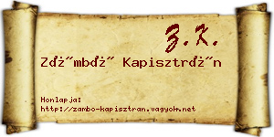 Zámbó Kapisztrán névjegykártya