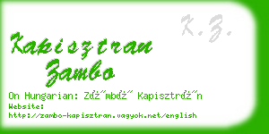 kapisztran zambo business card
